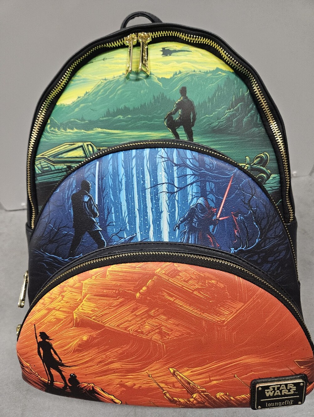 Loungefly Star Wars Multicolor Scenic Panel Men's Backpack - Green, Blue, Orange
